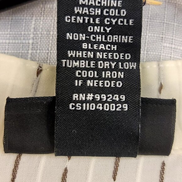 Maggie Barnes Womens Plus Size 2X White Striped Button-Up Blouse Flowy Sheer - Picture 6 of 8